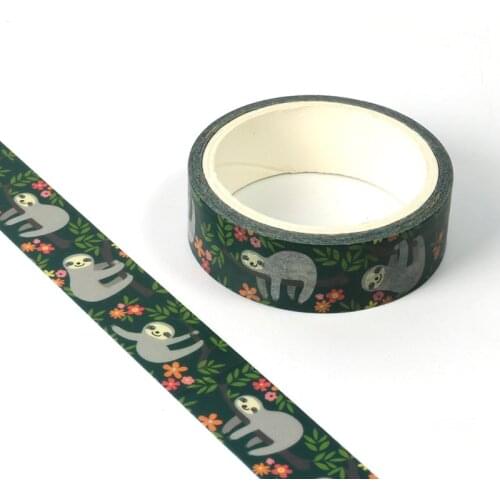 1X Cute Washi Tape Animal Sloth design DIY Planner Masking Tapes School Office Supplies