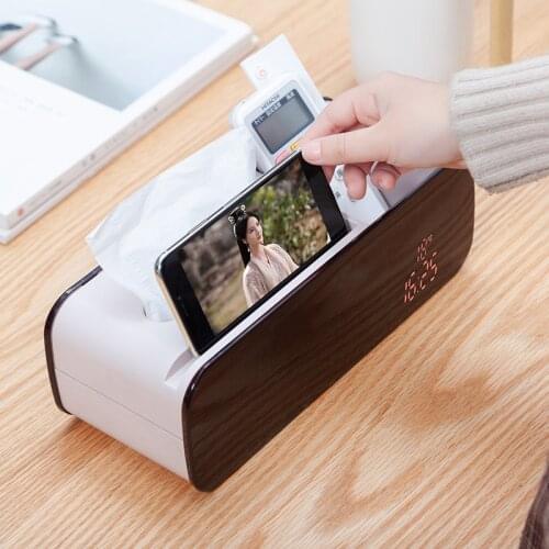 European-style Multifunctional Tissue Box Rectangular Tissue Box Desktop Storage Creativity Tray Office Desk Accessories Holder