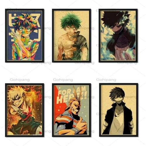 My Hero Academia Japanese Manga Anime Cartoon Painting Home Decor Pictures Childrens Room Demon Slayer Wall Art Posters Canvas