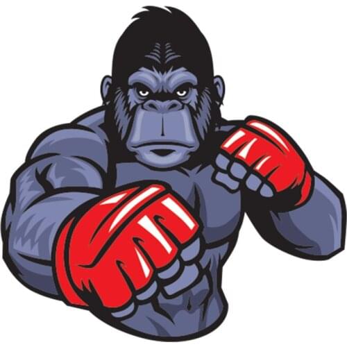 LLY-0711 Personality Car Stickers Gorilla Fighter Modeling Decal PVC Auto Motorcycle Laptop Accessories Waterproof Decals Decor