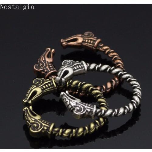 Nostalgia Viking Dragon Ring Wicca Pagan Vintage Dragons Norse Vikings Adjustable Stackable Anillos