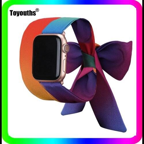 Toyouths Watchband for Apple Watch Fashion Scarf Christmas Strap 38mm 42mm Fabric Band Replacement for iWatch Series 6 5 4 3 2 1