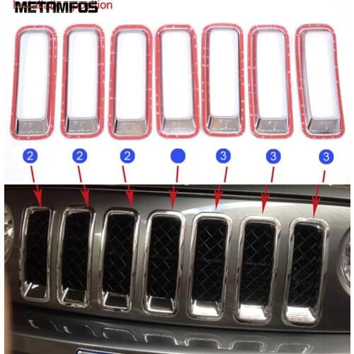 For Jeep Patriot 2011 2012 2013 2014 2015 2016 2017 Chrome Front Center Grille Grill Cover Trim Exterior Accessories Car Styling