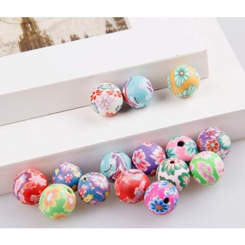 30pcs 6 8 10 12 14mm Polymer Clay Spacer Round Ball Beads Loose For Diy Kids Bracelet Necklace Earrings Jewelry Accessories