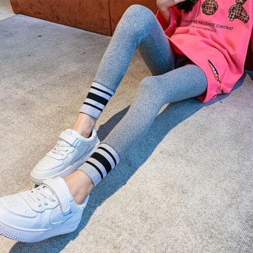 2021 New Teenage Girl Pants Baby Girls Autumn Winter Elastic Waist Childrens Pants Lace Patchwork Casual Style Teens Clothes