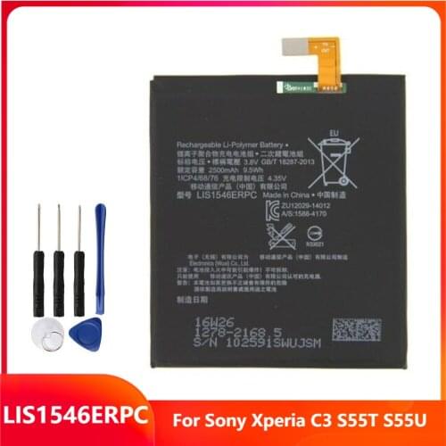 Replacement Phone Battery LIS1546ERPC For Sony Xperia C3 S55T S55U 2500mAh With Free Tools