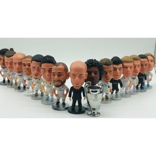 Soccerwe 2.55" Height Cartoon RM#Soccer Dolls Kroos Modric Odegaard Ramos Figures White Kit