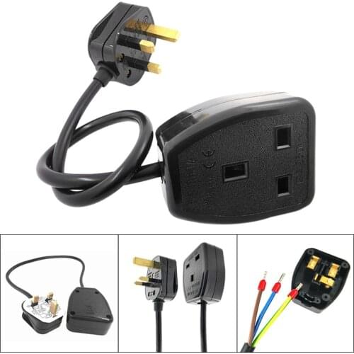 UK 3 Prong Extension Power Cord,IEC UK Male Plug to Female Outlet Socket HongKong Power Cable Extented(UK Plug)
