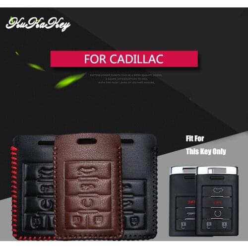 Genuine Leather Car Smart Key Holder Key Case Cover For Cadillac Escalade ATS CTS XTS SRX XT5 BLS Key Chain Shell Funda Llave