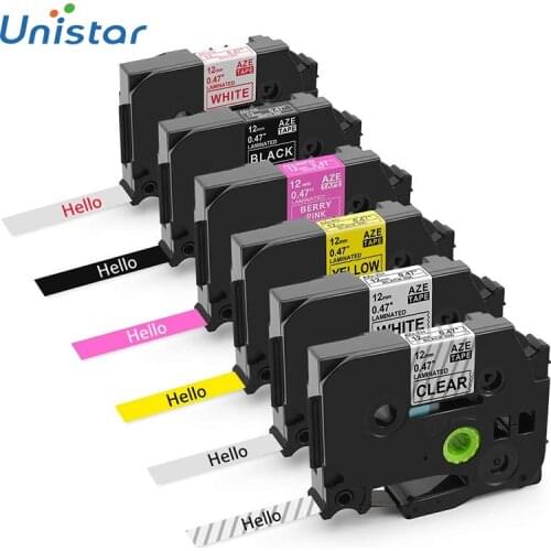 Unistar Replace Brother P-Touch PTD200 PTP300BT Cube Label Tape 12mm Inch Laminated TZe-131 231 232 631 335 MQP35 Label Maker