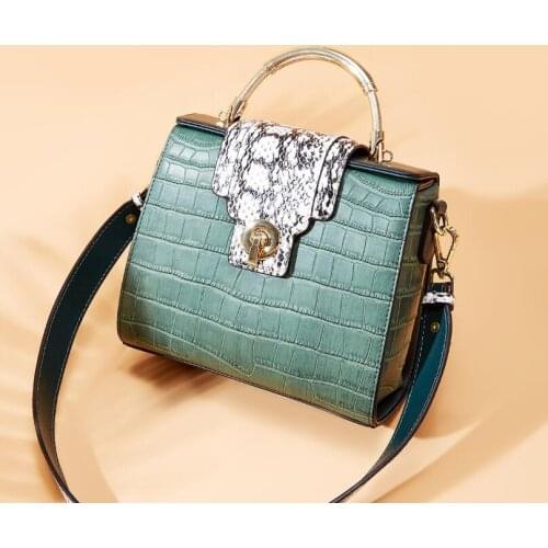 Classic Crocodile Pattern Lady Genuine Leather Handbags Luxury Brand Designer Small Shoulder Crossbody Bag Women Messenger Bags