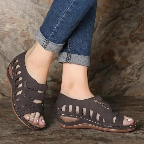 Summer Women Sandals Leather Hook Handmade Ladies Shoe Comfortable Mother Sandals Summer Shoes