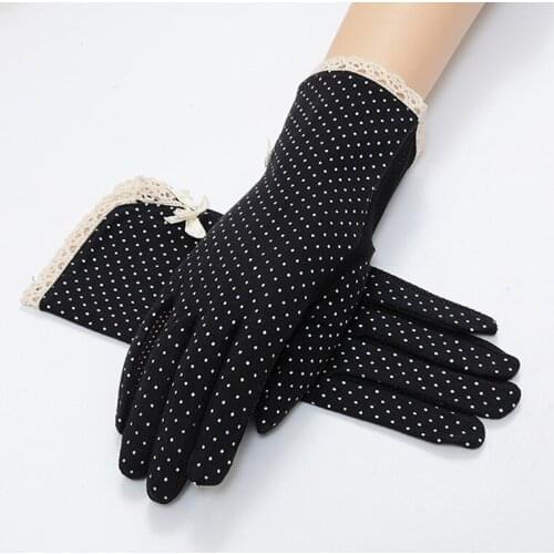 Women Sun Protection Non-slip Ski Glove Dot Printed Slip-resistant Sunscreen Gloves Fashion Summer/Autumn Womens Driving Gloves