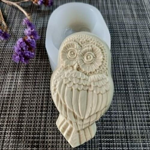 Animals Cute Owl Silicone Mold Soap Mould Handmade Soap Making Molds Candle Silicone Nighthawk Mold Resin Clay Mo DW0135 PRZY 3d