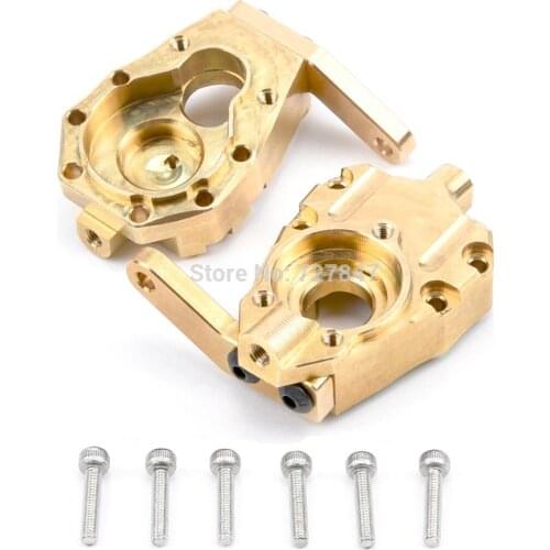 1Pair Brass Counterweight style Climbing Car Accessories Heavy Duty Brass Front Steering Knuckle Set For TRAXXAS TRX4 1/10 RC