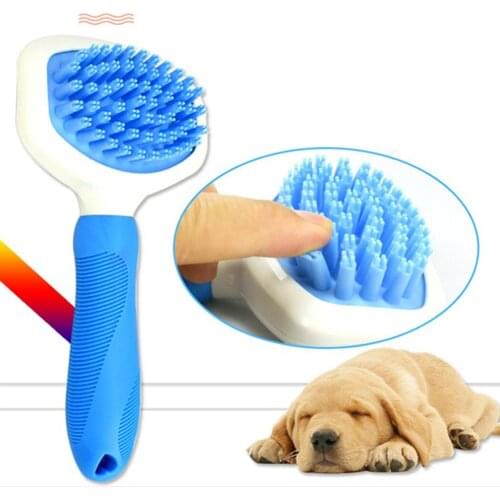 1PC Pink/ Blue Dog Brush Professional Silicone Pet Brush Cat Hair Shedding Comb Universal Pet Grooming Tool Pet Supplies