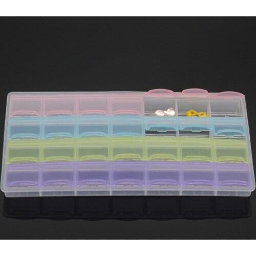 Dentist Lab Orthodontic Parts Case Box 28 Slots Large Container Individual caps