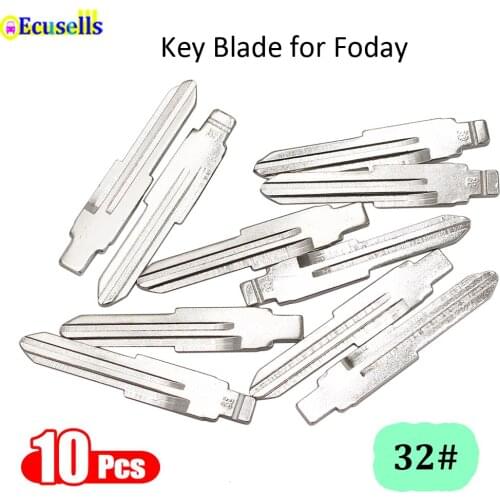 10Pcs/Lot Metal Blank Uncut Flip KD/Xhorse Remote Key Blade Type #32 for Foday Fudi