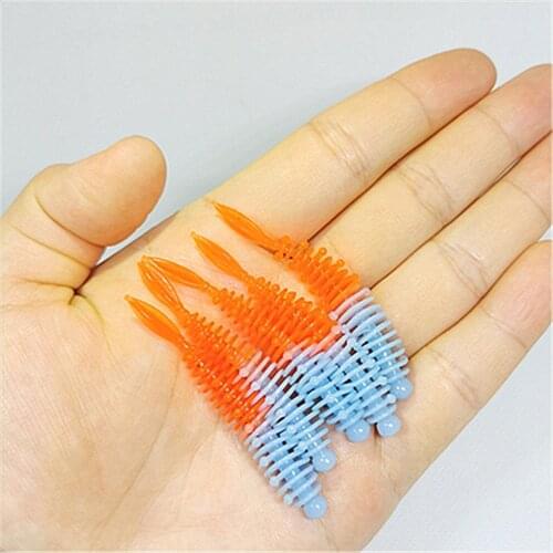 10PCS2020 New Minnow Worm Fishing Lure6cm Artificial Silica gel Soft Bait Wobbler Trolling Swim Lures Pike Pesca Fishing tackle