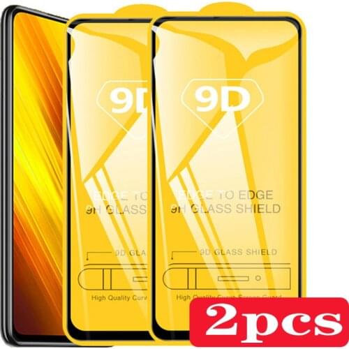 2pcs Protective Glass Poco X3 NFC for Xiaomi Poco X3 nfs Tempered Glass Full 9D Screen Protector Pocophone X 3 poco m3 pocom3