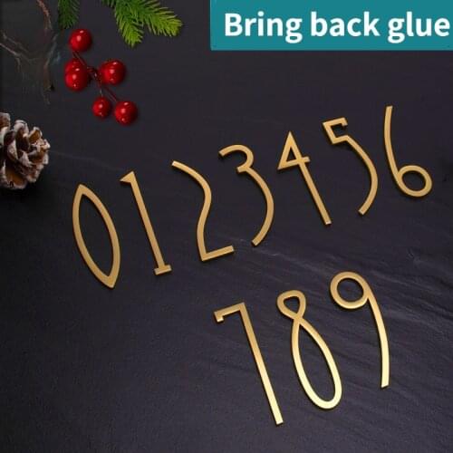 70mm DIY 0-9# Brass House Modern Plaque Number House Hotel Door Address Digits Plate Sign house number house number outdoor