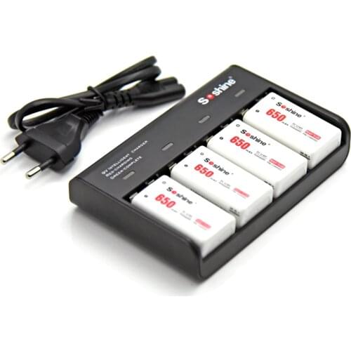 9V 4 Slot Battery Charger 9V NiMH Battery Lithium Iron Battery Lithium Battery Multimeter Battery Charger