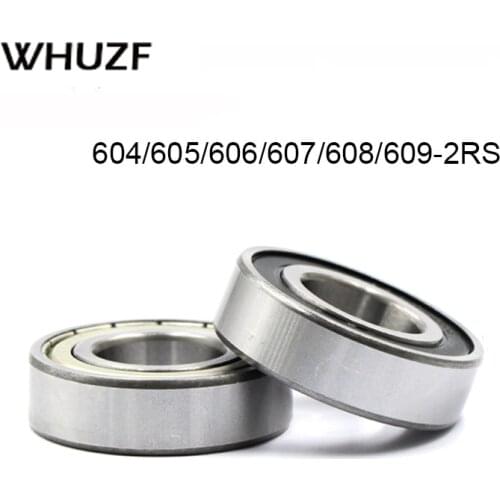 Free Shipping 1-10pcs/Set 604rs 605RS 606-2RS 607 608 609 2rs Rs Rubber Sealed Deep Groove Ball Bearing ABEC-1 Miniature Bearing