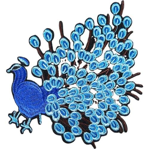 Big Blue Peacock Feather Patch Animal Decoration Jacket Collocation Decoration Subsidies Diy Embroidery Cloth Accessories
