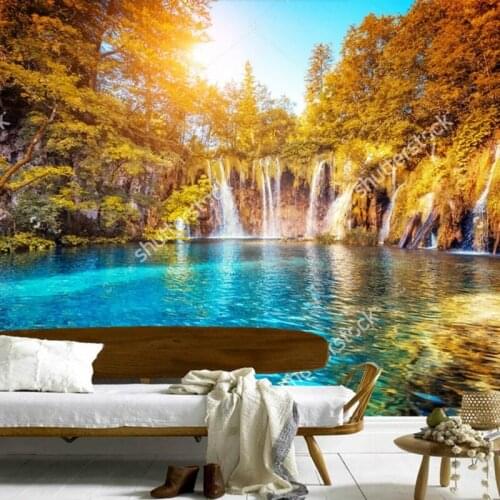 Custom natural scenery wallpaper,Sunshine Tree Falls,3D photo mural for the living room bedroom dining room wall wallpaper