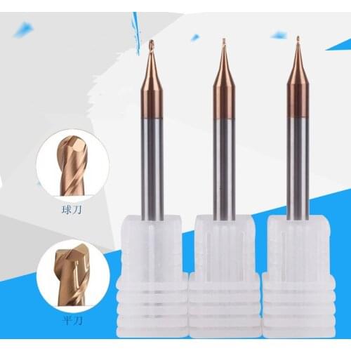 1pc Micro End Mill 0.2mm 0.3mm 0.4 0.5 0.6 0.7 0.8 0.9mm 2 flutes HRC60 Carbide Flat Square CNC Milling Cutters Sprial Router