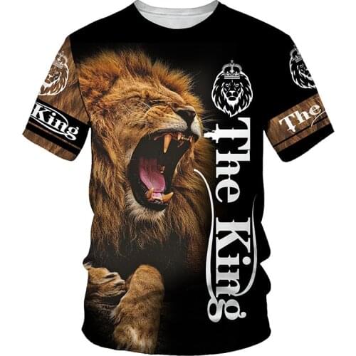 The Lion King 3D Print Men T-shirt 2021 Summer New O Neck Short Sleeve Tees Tops 3D Style Male Clothes Fashion Casual T-shirts