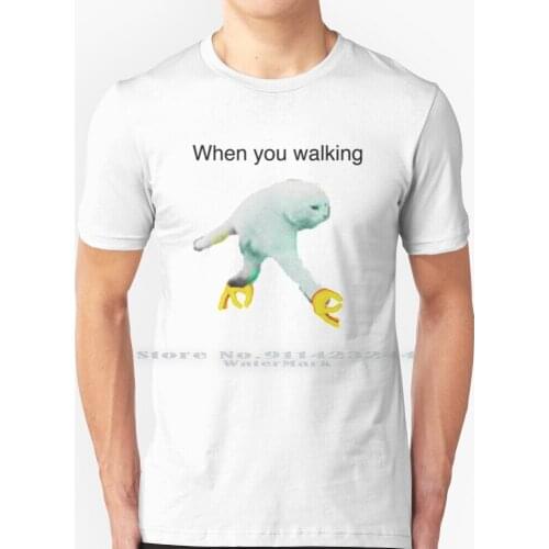 When You Walking Dank Meme T Shirt 100% Pure Cotton Dank Memes Funny Relatable Cats Comedy R Dankmemes Deep Fried Memes Finger