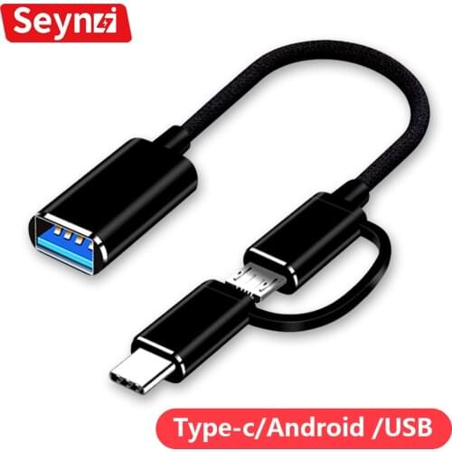 2 in 1 Type-C OTG Adapter Cable For Samsung Huawei Xiaomi Mouse Gamepad Tablet PC USB 2.0 Type C Data Sync Cable