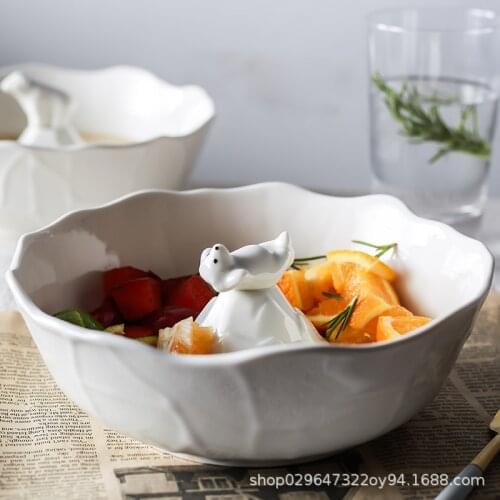 Creative Dessert Fruit Salad Gowl Polar Bear Animal Smoothie Cute Dried Fruit Bowl Soup Bowl Home Snack Tableware Noodle Bowl