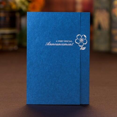 Laser Cut Wedding Invitations Blue Vintage Wedding Invitation Luxury Elegant Christmas Party Anniversary Greeting Gift Card 50pc