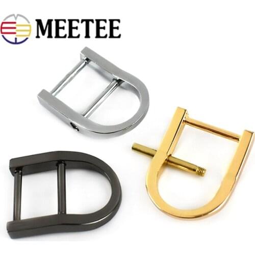 Meetee 5/10pcs ID18mm Detachable Screw Tri-Glide Buckles D Ring Adjust Hook DIY Bags Strap Adjustment Buckle Webbing Belt Clasp