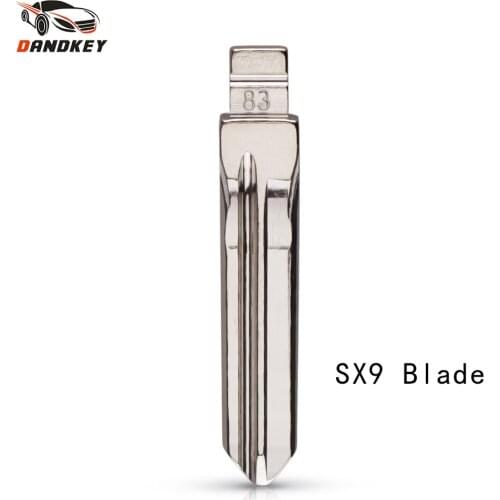 DANDKEY 83# Metal Uncut Blank Flip Folding Remote Key Blade Replacement Car Blank SX9 Key Blade For Peugeot Citroen Key NO.83