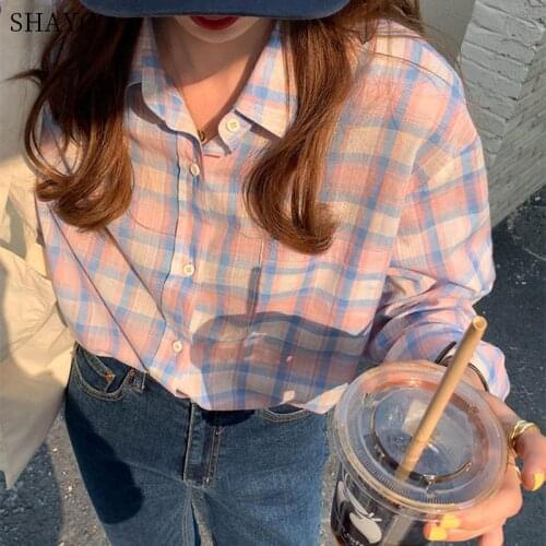 MEUSSIAOZI Check Blouses