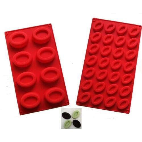 Mini Donut Pudding Oval Silicone Mold For Biscuit Donuts Cake Pastry Bakeware Oval Candy Chocolate Mould Cake Decoration