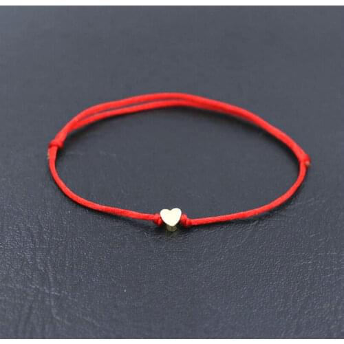 BPPCCR Minimalism Lucky Love Heart Shape Charm Bracelet Thin Red Rope Thread String Braid Bracelets For Men Women Couples Gifts
