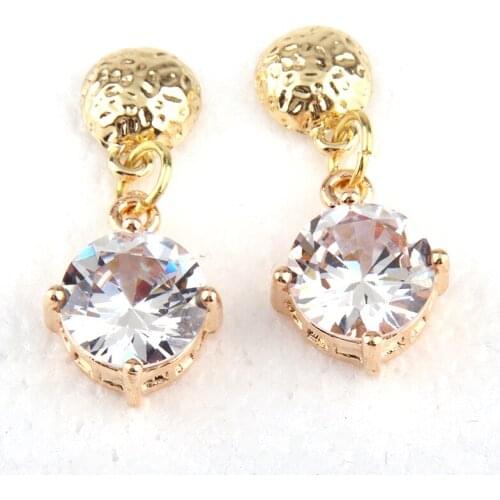 Fashion Gold Shiny big Crystal and drop Pendant Earring For Women holiday gift