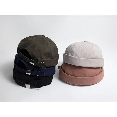 2020 New Unisex Winter Autumn Cuffed Short Melon Cap Solid Skull Baggy Retro Ski Fisherman Docker Beanie Hat Slouchy Hip-hop Cap