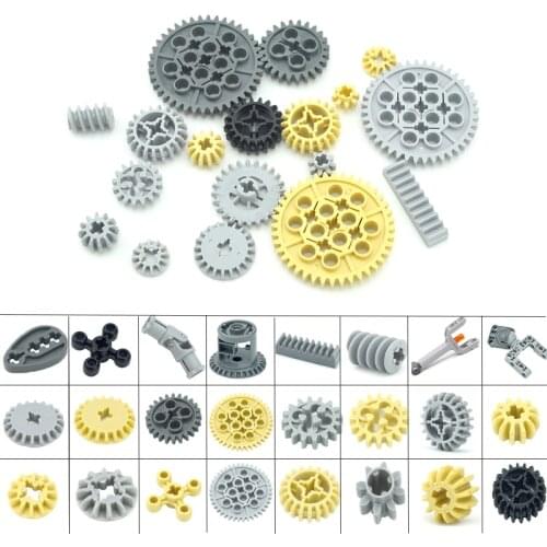 NEW HOT Technical Gear Bricks Parts Worm Rack Classic Accessories Creator MOC Train Car Crane Model DIY Building Blocks Toys