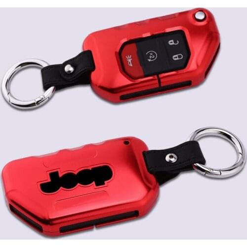 New Aluminium Alloy Car Smart Remote Key Cover Case For Jeep New JL Wrangler 2018 Key Protection Shell Keychain Accessories