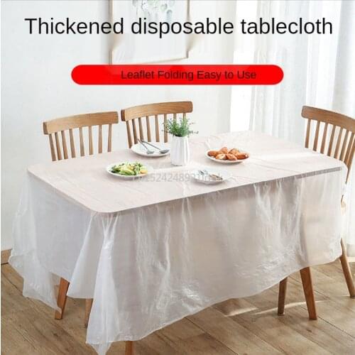Disposable Tablecloth Plastic Round Dining Table Regular Rectangular Tablecloth Home Hotel Wedding Banquet