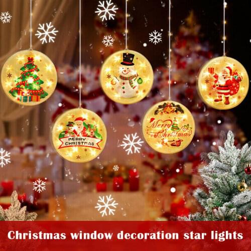 Christmas Lanterns Led Color Painting chandeliers Hanging Light Led Copper String Lights Window Room Christmas Decoration Lights