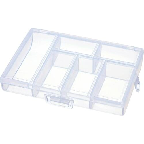 Plastic 6 Slots Jewelry Tool Box Organizer Storage Beads Jewelry Box New Fashion Plastic Packaging Gift Earring Ring Box Jewelry