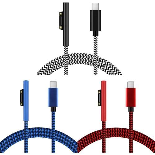 1.8m USB Type-C Power Supply Charger Adapter 15V 3A PD Fast Charging Cable for Microsoft Surface Pro 3 4 5 6 7 Tablet PC HOT