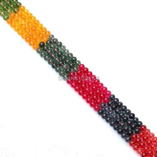 High Quality 6x8mm Cracked Rondelle Shape Mixed Color Stone Loose Beads Strand 15" DIY Creative Jewellery Making w2049