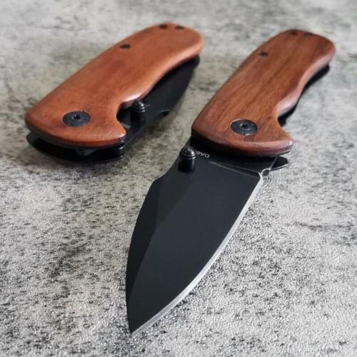 High Quality Damascus steel Tactical Pocket Folding Knife Camping Survival Knife Sandalwood Handle Hiking Hunting Knives Tools